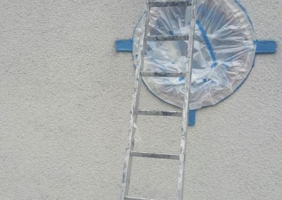 Round window masked up ready for secoFLEX